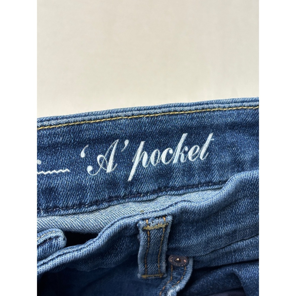 7 For All Mankind A Pocket Flare Jeans Medium Wash Blue Denim Womens Size 31X33 - Picture 4 of 13